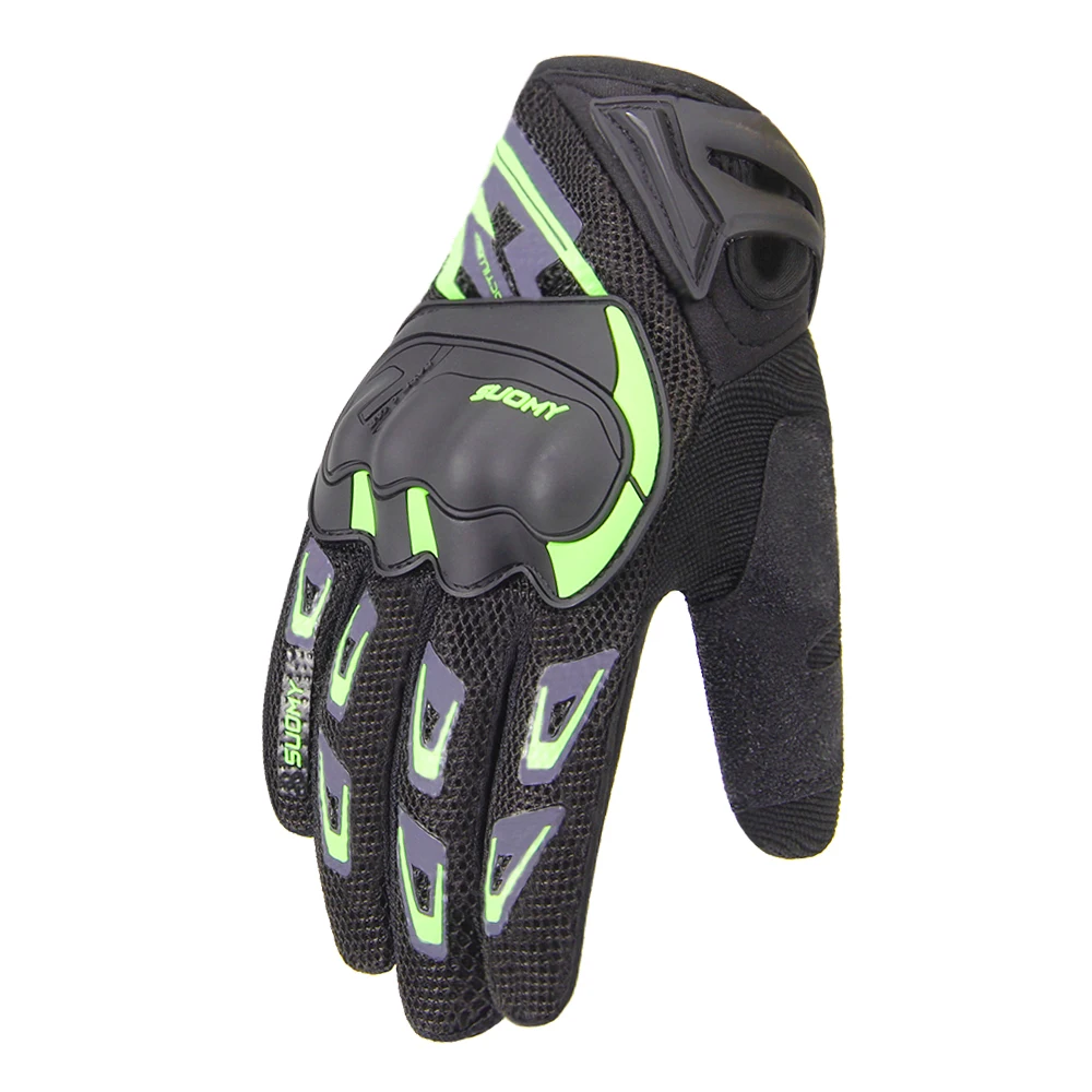SUOMY, мужские мотоциклетные перчатки, летние перчатки для мотокросса, перчатки для гоночного мотоцикла, перчатки для верховой езды, дышащие, полный палец, Guantes - Цвет: SU-11 Green