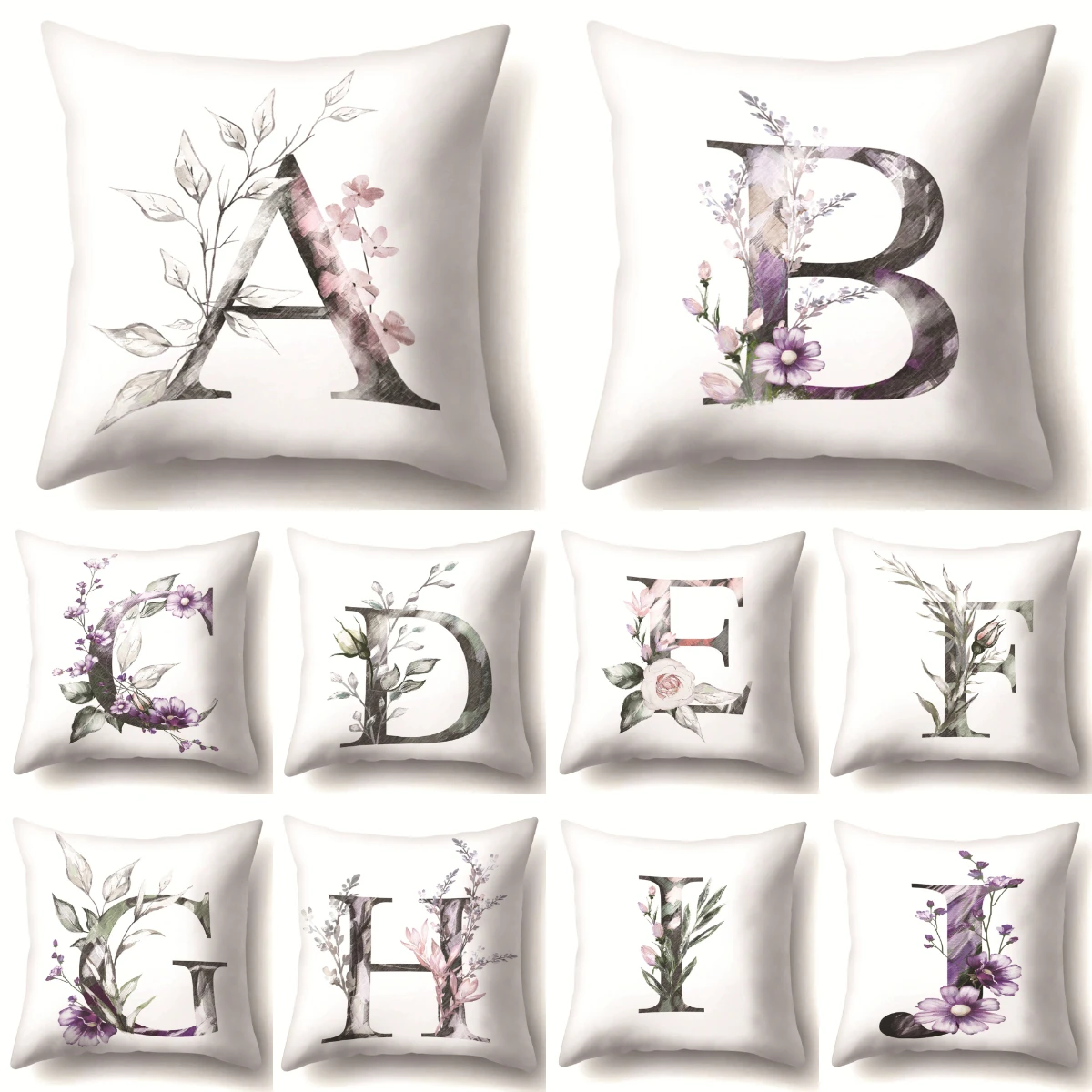 Новый Креативный цветочный чехол для подушки с английским алфавитом популярный