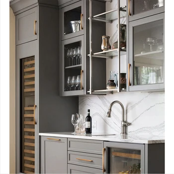 Yellow Bronze Furniture Handle Vintage European Style Bronze Kitchen Cabinet Handles Drawer Knobs Door Pulls Hardware