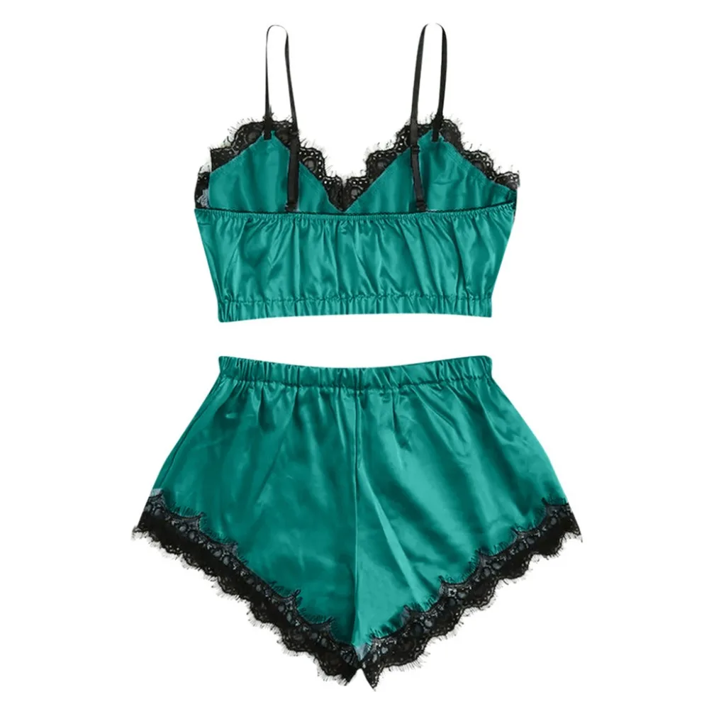 Сексуальные пижамы Для женщин шелковые кружева сетки нижнее белье Babydoll ночная Пижама летняя пикантная женская одежда 잠옷 수면잠옷