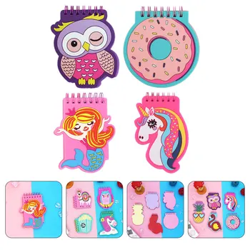 

4pcs Convenient Portable Practical High Quality Useful Loose-Leaf Notepad Cartoon Notebook Coil Notepad for Students Home School