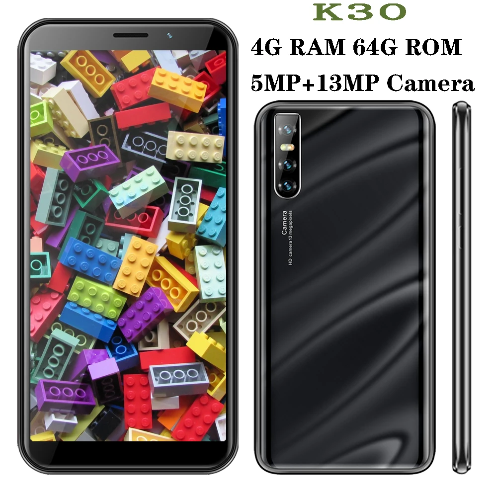 

K30 quad core smartphones 4G RAM 64G ROM 13MP 6.0inch android mobile phones face ID unlocked celulars Global version wifi 3G