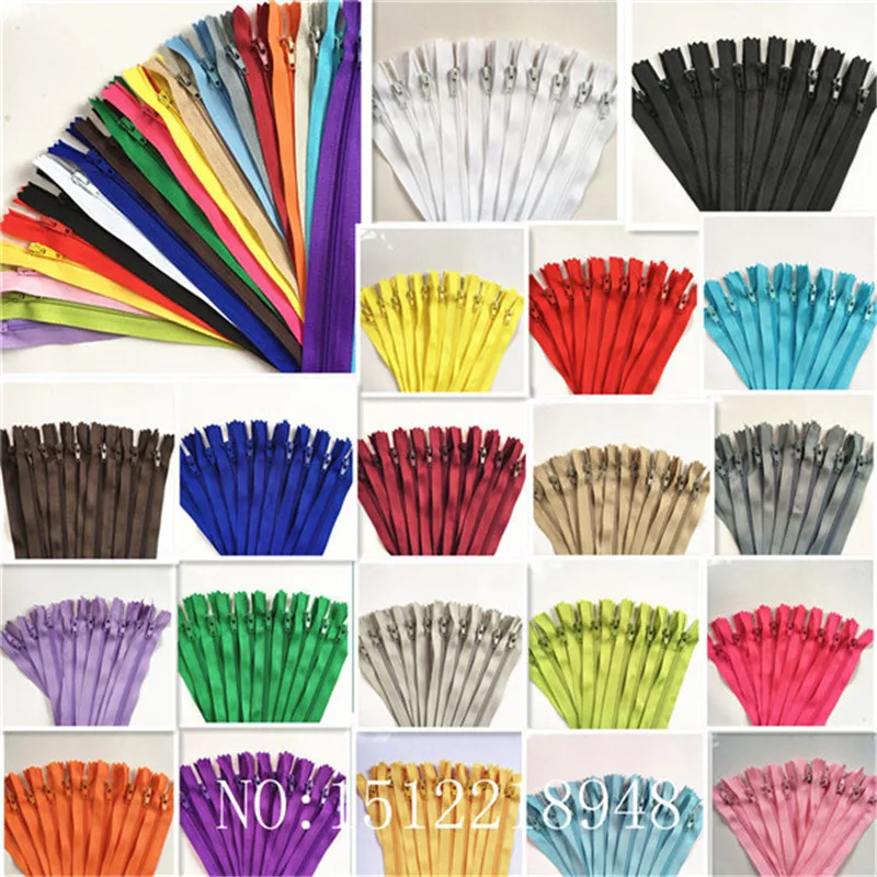 

100pcs 3# Closed End Nylon Coil Zippers Tailor Sewing Craft ( 3-40 Inch) 7.5-100 CM Crafter's &FGDQRS (20/Color U PICK)