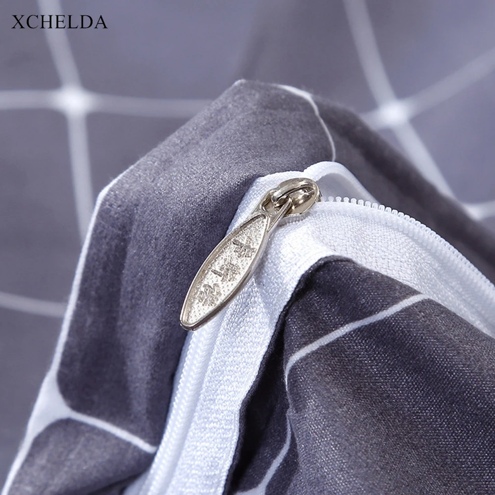 Plaid Bedding Set Double Queen King Size Comforter Duvet Cover Bed Sheet set Navy Luxury Cotton Adult linens couple Home Textile