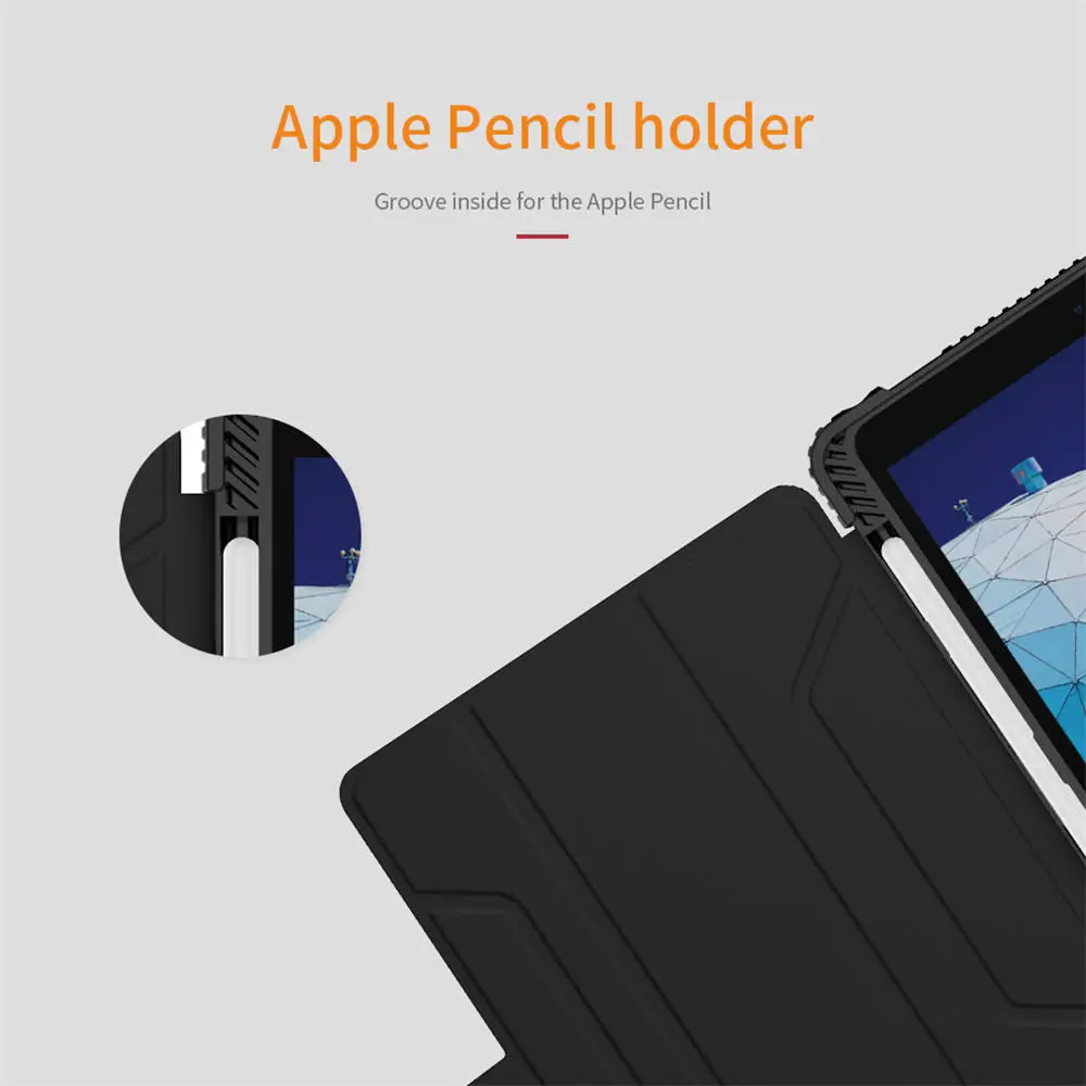 Для iPad Air /iPad Pro 10,5 натуральная Nillkin бизнес Магнитная черная Складная подставка бампер кожаный чехол для телефона