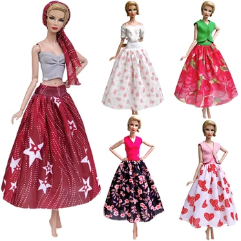 

NK Newest Doll Dress Fashional Design Outfit Handmade Model Party Skirt For Barbie Doll Accessories Baby Toys Girls' Gift JJ