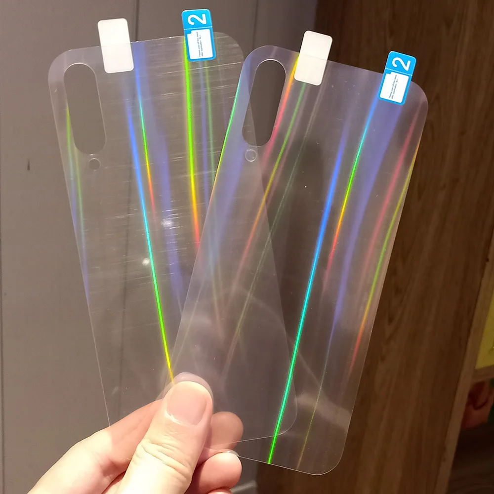 Модные лазерные прозрачные задние наклейки для телефона для Xiaomi Mi a3 задняя пленка ультра тонкий мягкий протектор с полным покрытием