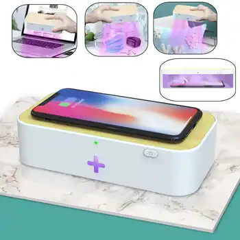 

Multifuntion UV Sterilizer Box Nail Pedicure Salon Adapter 15W Fast Wireless Charger Sanitizing Box Phone Earphone Sanitizer Box