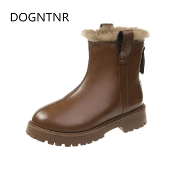 

Vintage Brown Ankle Boots Women Fashion Autumn Platform Gothic Shoes Black Short Boots 2020 Winter Women Warm Plush Combat
