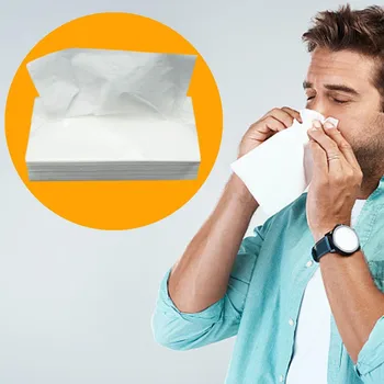 

15 Pack 100 Sheet Household Handkerchief Soft Paper Towels With Fast-Drying Absorbency Skin-Friendly Pure Wood Pulp Paper