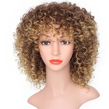 

GAKA Short Synthetic Ombre Blonde Fluffy Curly Pixie Cut for Women Cosplay
