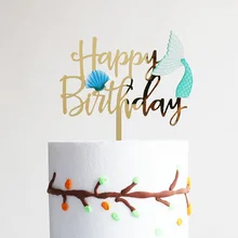 Новинка, Русалка, с днем рождения, акриловый Топпер для торта, розовое золото, на день рождения, топпер для торта, для детей, девочек, на день рождения, украшения для торта для вечеринки