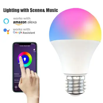 

Smart Light-Bulb Magic-Lamp Voice-Control Siri Work Wifi Led Google-Assistant Smart Dimmable Alexa E27/B22 RGB+CCT 15W Lamp New