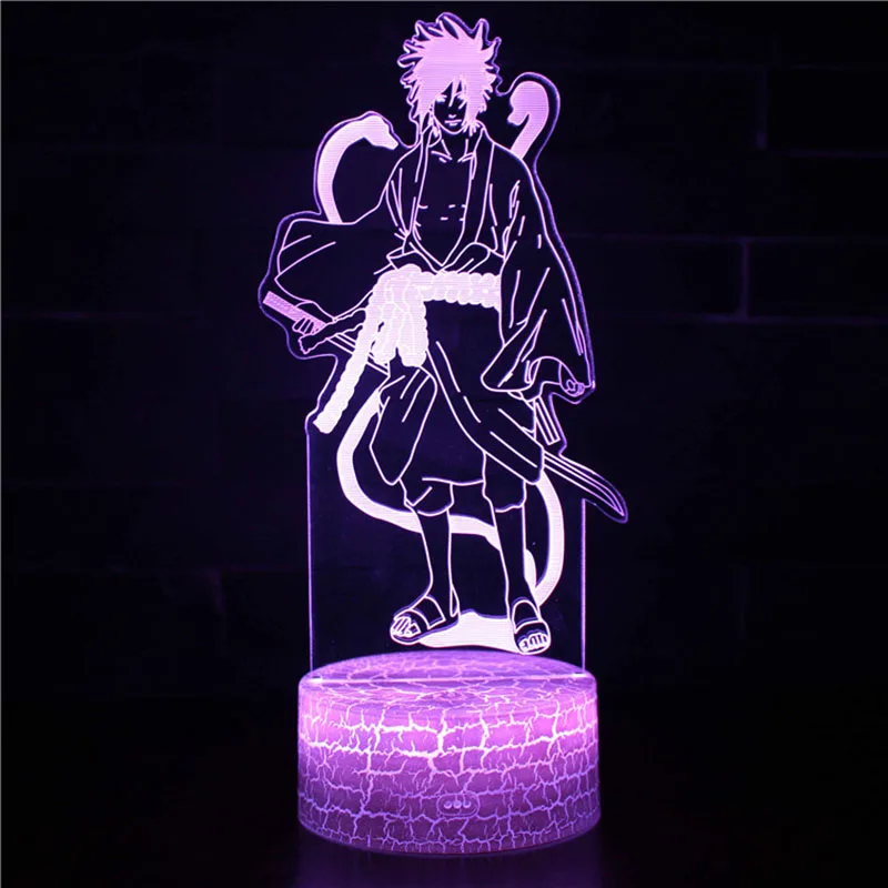 3D Uzumaki Naruto Hokage Hatake kakahi Uchiha Sasuke Hyuga Neji Gai Tsunade Gaara Itachi 7 цветов Сенсорная лампа ночник