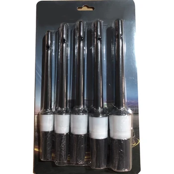 

5* Black White Cleaning Brushes Soft Natural Boar Bristles Detailing Hand Tools