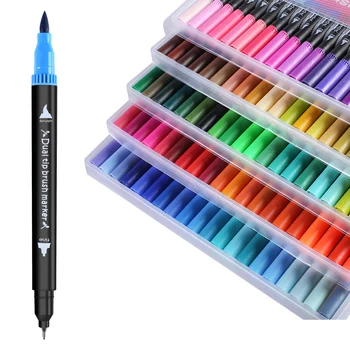 

Calligraphy Brush Art Markers Sketch Felt Tip Pen children student art supplies Lettering Manga Marker watercolor Brush Pen