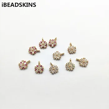 

New arrival! 12x9mm 50pcs Copper/Cubic Zirconia Flower connectors for Earrings parts,Accessories Earrings hand Made Jewelry DIY