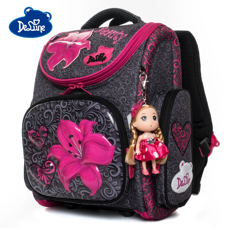 

Delune Cartoon School Bags Backpack for Girls Boys Bookbag Flower Pattern Children Orthopedic Backpack Mochila Infantil Grade 3