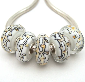 

JGWGT 2170 5X 100% Authenticity S925 Sterling Silver Beads Murano Glass beads Fit European Charms Bracelet diy jewelry Lampwork