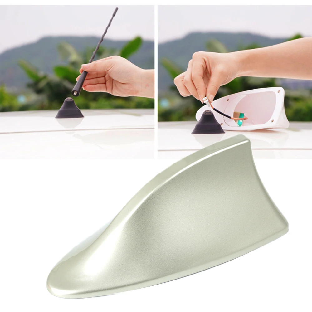 

Universal Upgraded Signal Car Shark Fin Antenna Auto Roof FM/AM Radio Aerial Replacement for BMW/Honda/Toyota/Hyundai/Kia