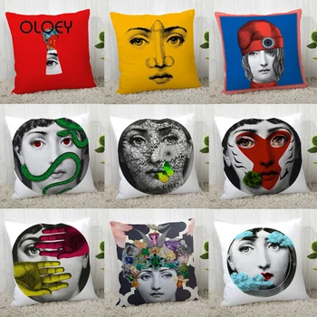 

Custom Linen Cushion Cover Series Art Woman Square Face Cushion Cover Home Bedroom Hotel Car Decoration Cushion Cover 45x45cm .
