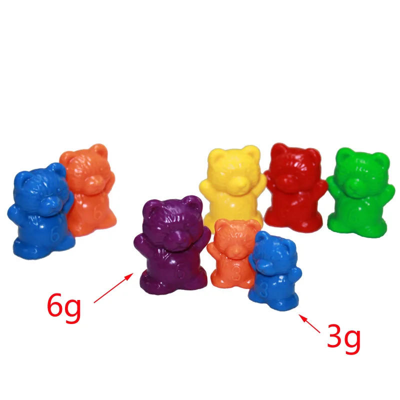 60pcs/set colorful Counting Bears Montessori Matching Game playing and Learning Cards Educational Color Sorting Toys For Baby