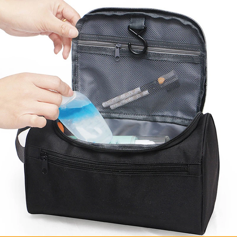 

Casual Men Hanging Cosmetic Bag Business Makeup Case Women Travel Make Up Zipper Organizer Storage Pouch Toiletry Wash Bath Kit