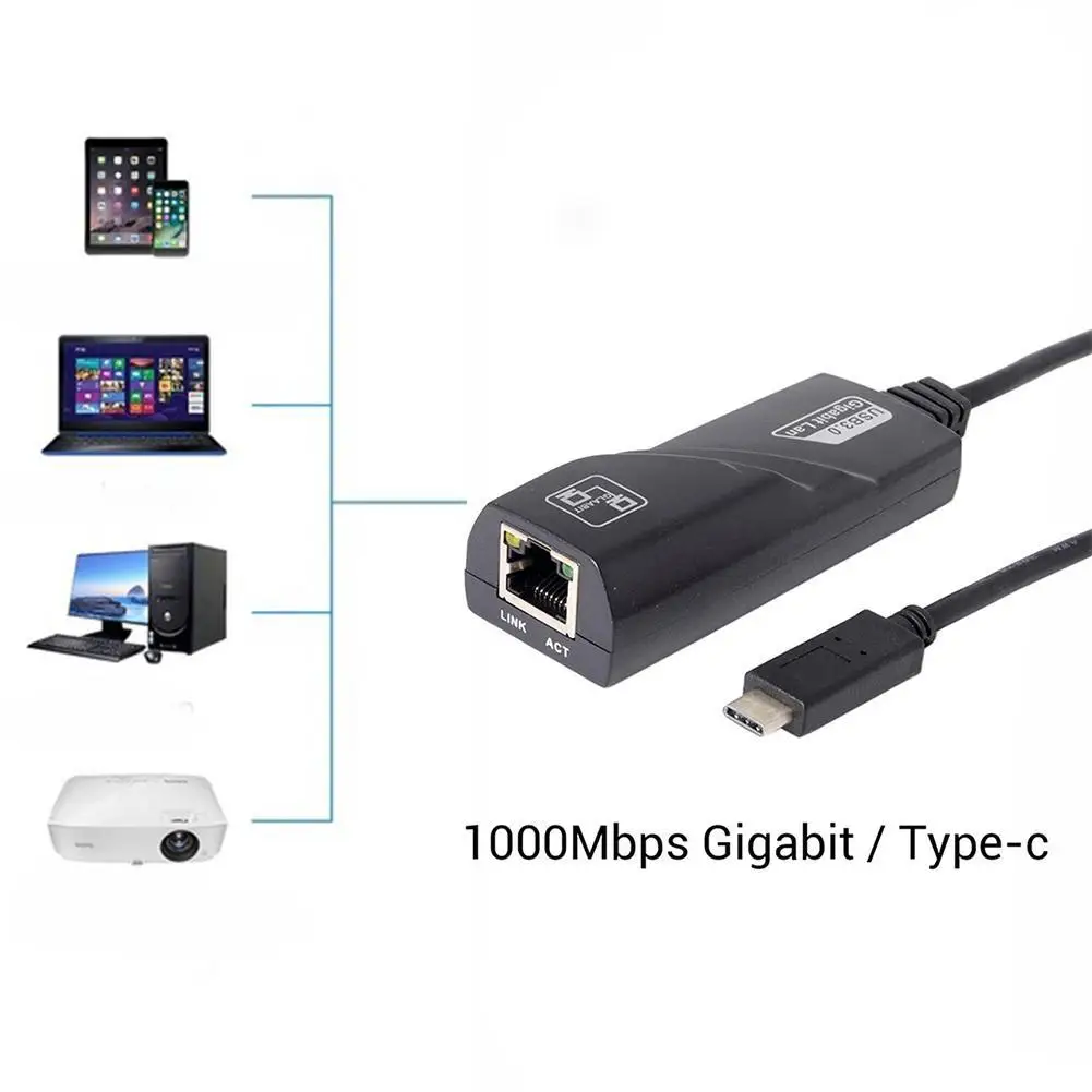 Adaptador de Rede Cabo de Internet para Apple Tipo-c para Rj45 Ethernet Notebook Macbook ar Usb c 3.0 Lan 9 High Quality Computador e Escritório
