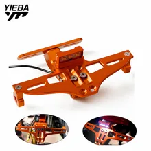 Универсальный фрезерный станок с ЧПУ Алюминий мотоциклетные регулируемый угол заднего номерного знака держатель светильник для KTM 250 DUKE 390 200 690 790 Duke