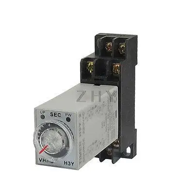 

AC 220V 8 Pins DPDT 0-10Seconds Timer Delay Time Relay H3Y-2 w Base Socket