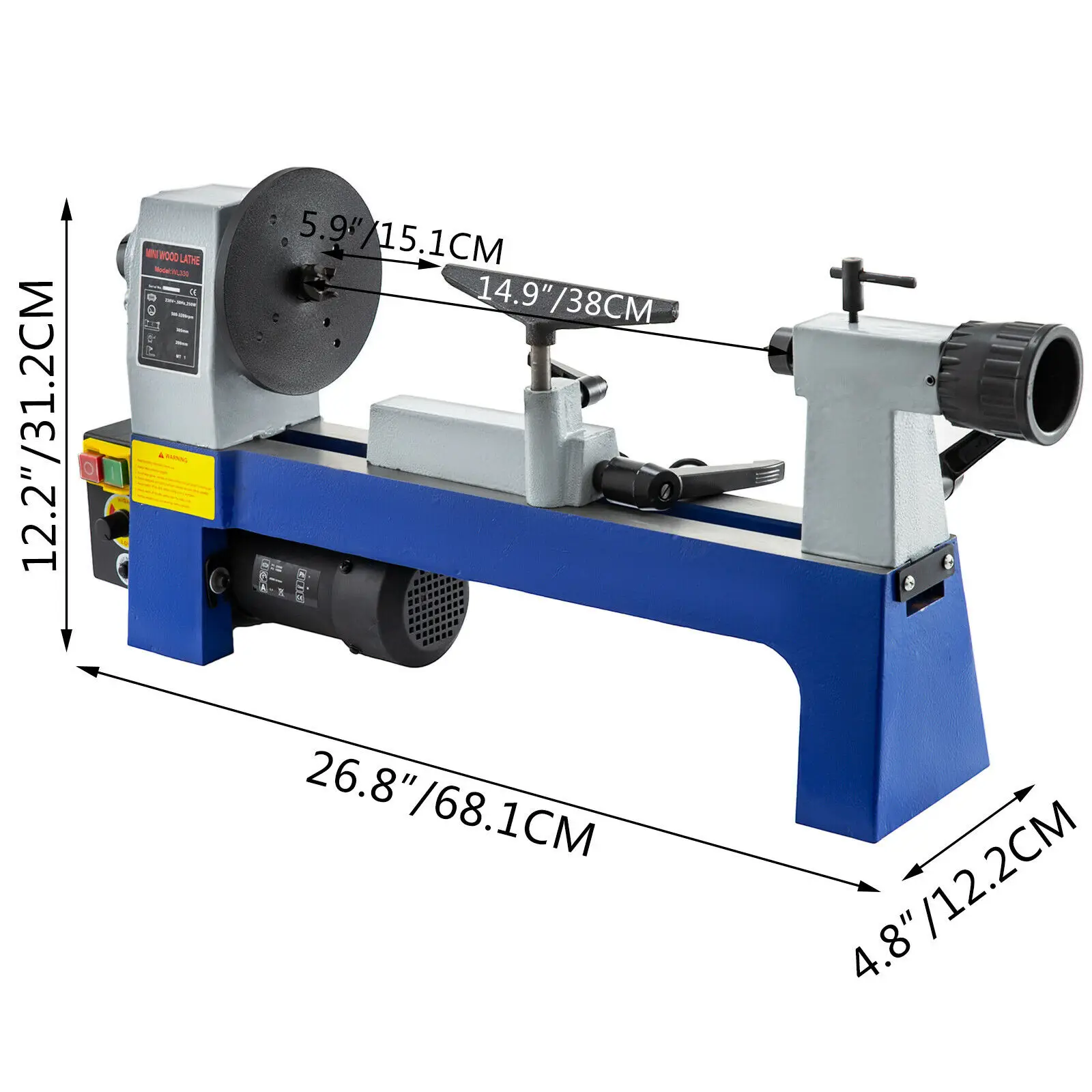 US $180.00 Benchtop Mini Wood Lathe Variable Speed 3200RPM Woodworking DIY Lathe With A 13hp Motor And MT1 Spindle Woodturning Lathe