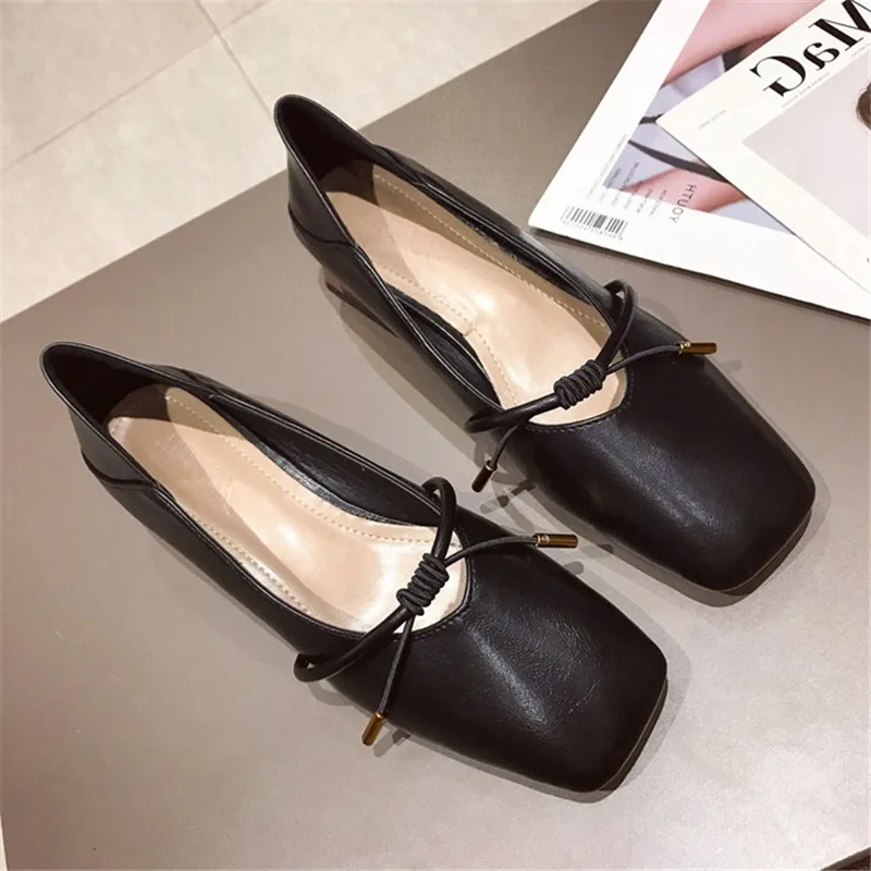 Брендовая дизайнерская летняя и осенняя новая модная обувь с квадратным носком женская модная обувь на толстой подошве - Цвет: black