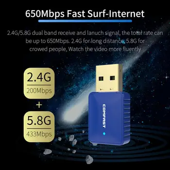 

Wireless Network Cards Stable Operation Reliable Security Multi-function CF-726B Bluetooth 4.2 Dual Frequency 650M 2 in 1