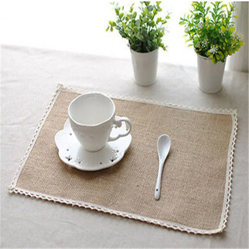 Table Placemats Natural Hessian Jute Burlap Vintage Wedding Coasters