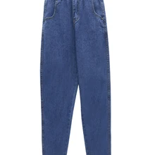 Ins/осень-зима, модные женские джинсы с высокой талией, потертые джинсы в винтажном стиле, свободные длинные штаны, уличная мода, повседневные голубые джинсы для улицы