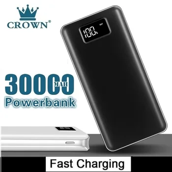 ミニ電源銀行30000mahミラースクリーンpowerbank充電器2 usbポート外部バッテリーpoverbankポータブルスマートフォン用