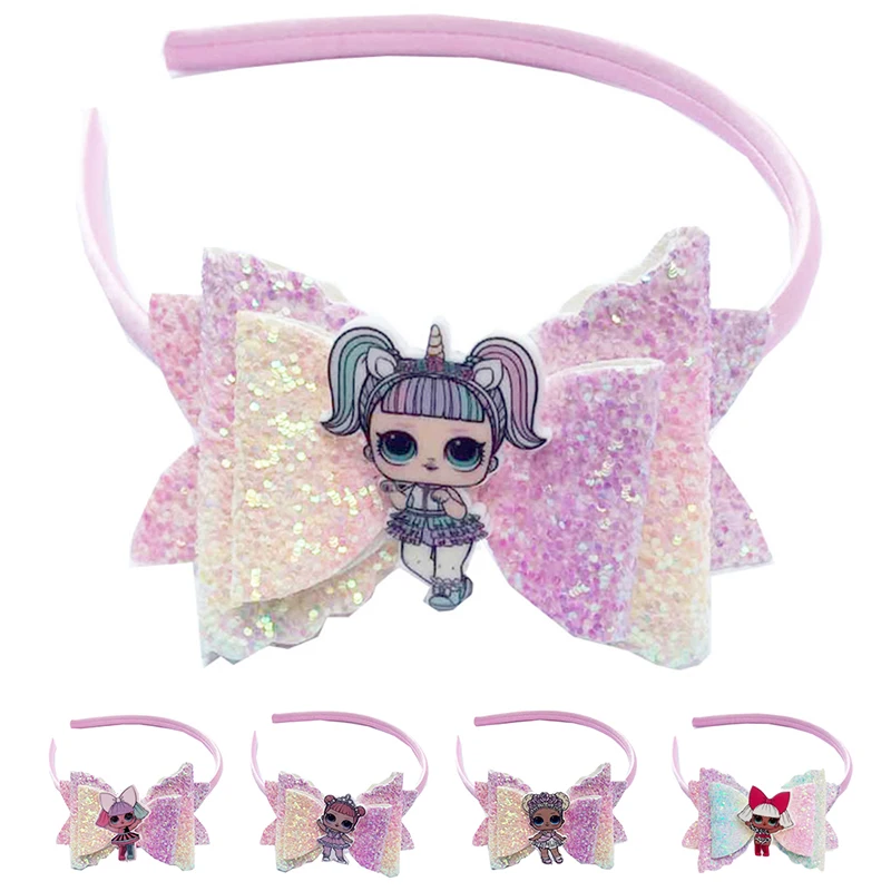 LOL Surprise-Diadema Original para niña, lazo de imitación de cuero brillante, accesorio para el cabello para niña, regalos de cumpleaños