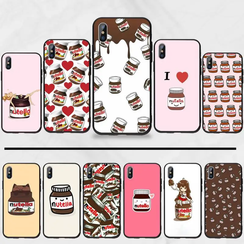 

funny food Chocolate Nutella Printed Phone Case for iPhone 11 12 pro XS MAX 8 7 6 6S Plus X 5S SE 2020 XR