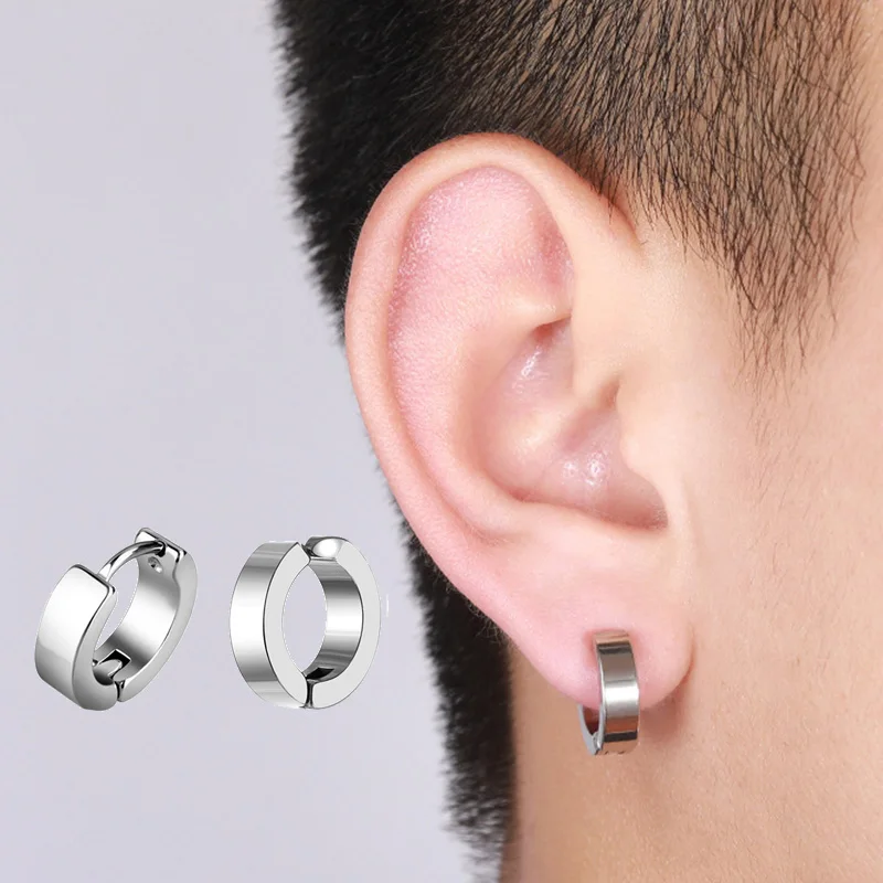 WIWI 1 шт. гладкие стержни из нержавеющей стали тонкие панк круглые серьги гвоздики