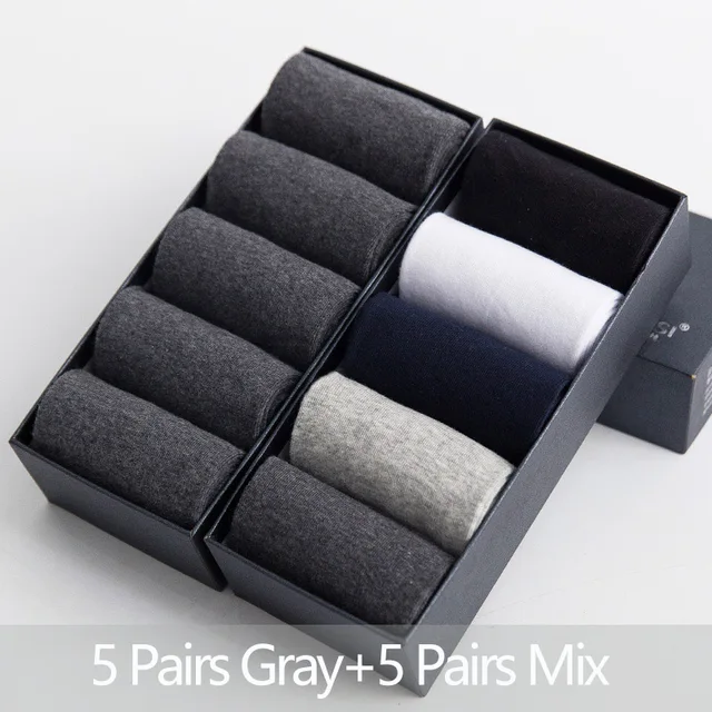 5/10 Pairs/Lot Men's Cotton Socks Plus Size Black Business Men Socks Breathable Spring Summer Autumn for Male Eur Size(39-48) 087-10-17