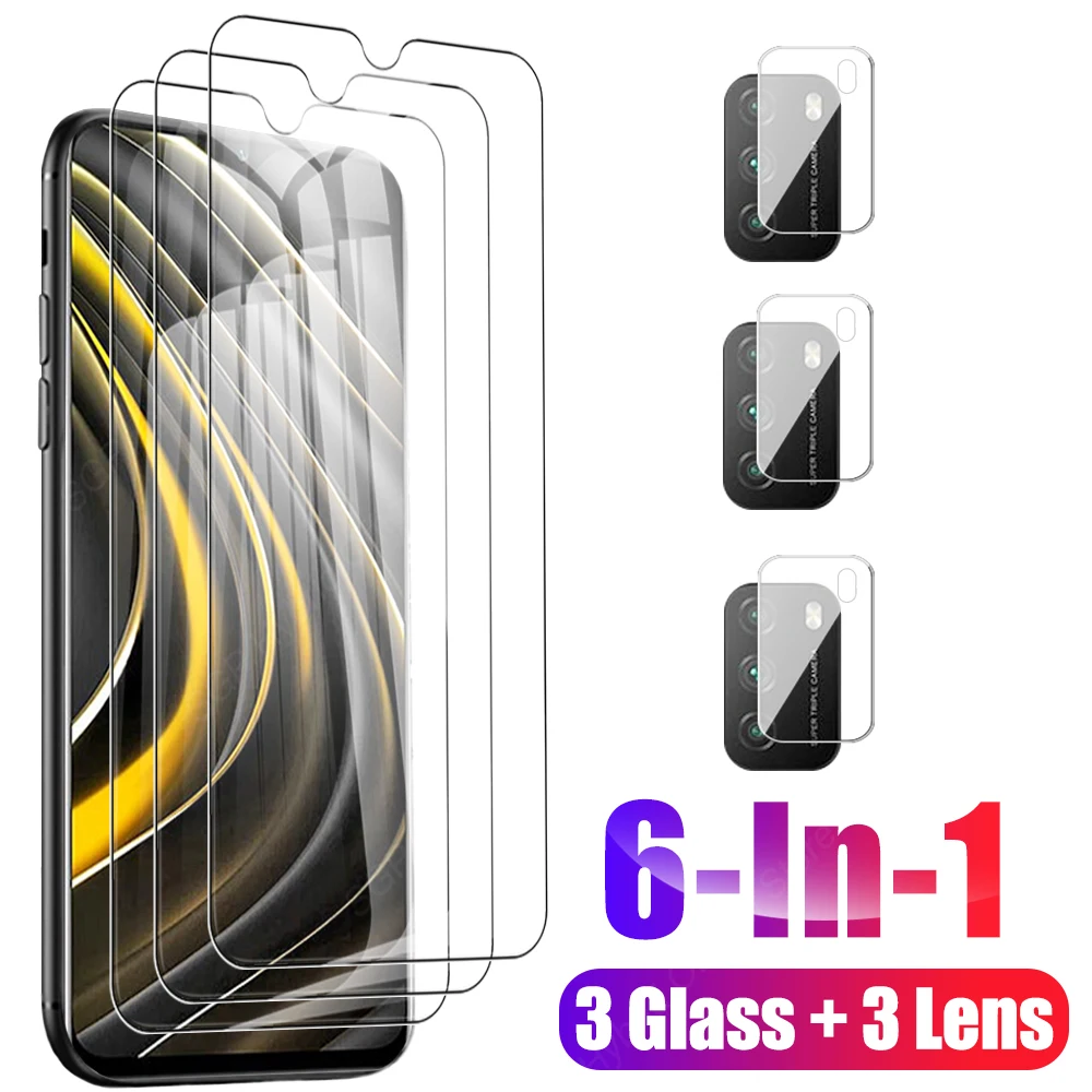 

6 In 1 Screen Protector Tempered Glass For Xiaomi Poco M3 Camera Lens Xiomi Poco M3 Pro 5G M 3 3pro M3pro Pocom3 Protective Film