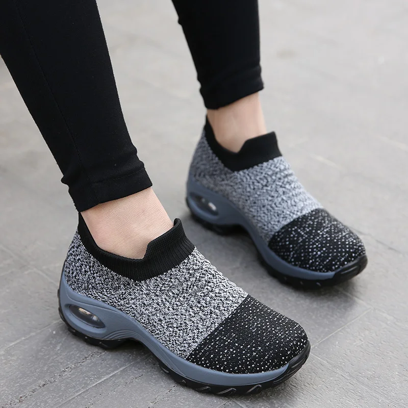 Spring Women Sneakers Shoes Autumn Flat Slip on Platform Tenis for Women Breathable Mesh Sock Sneakers Shoes Zapatos De Mujer 4