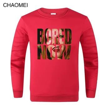 

Bored now Vampire Willow Print Sweatshirts Men/Women Autumn Winter Fleece O-Neck Long sleeve Fashion Pullove Sudadera C35