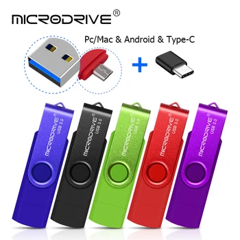 

Usb flash drive 8GB 16GB OTG 3 IN 1 Type c pen drive 32GB 64GB cle usb 3.0 stick 128GB pendrive memoria usb3.0 memory gift key