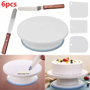 

28 CM Kitchen Cake Decoration Ice Rotating Turntable Display Stand Circular Silicone Plastic Practical Anti Skid Design