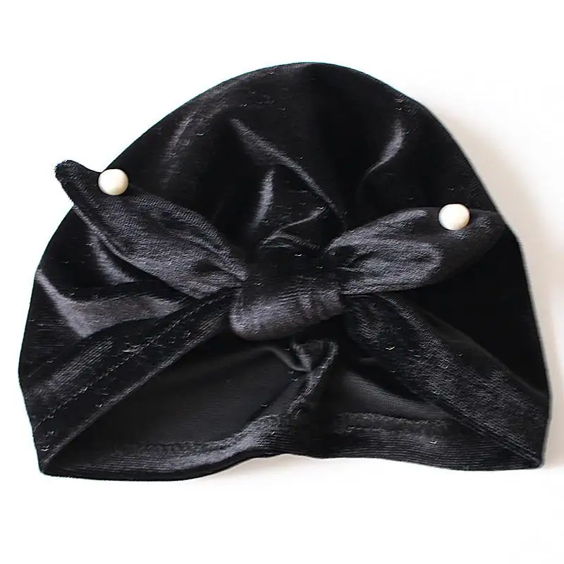 

Baby Hat Girls Tie Indian Suede Hat Newborns Elastic Bronzing Dot Solid Cap Baby PhotographyBaby Cute Soft Cap