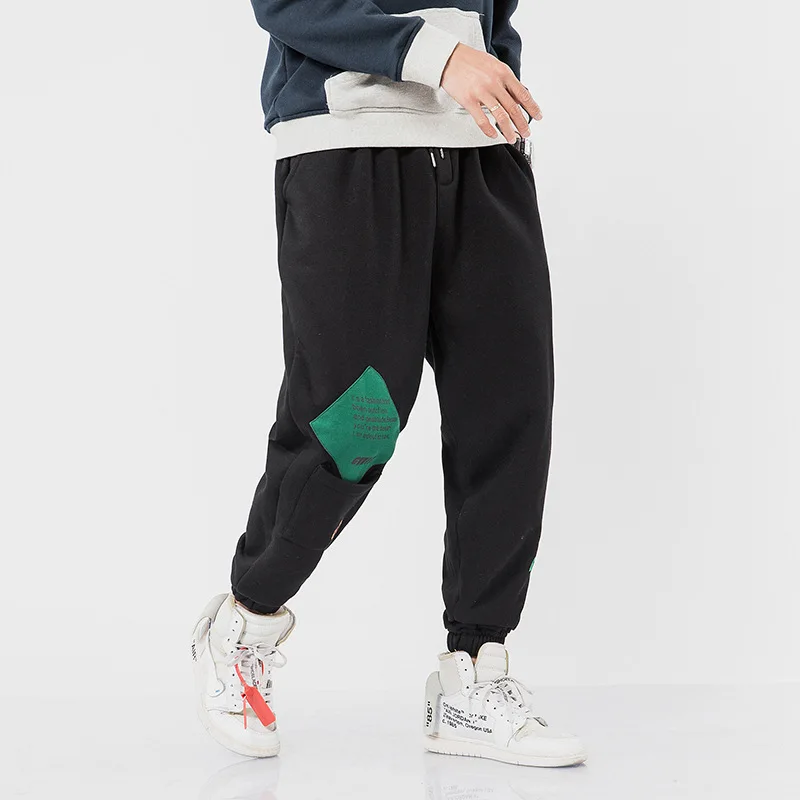 

Large Size Brushed And Thick Japanese-style Contrast Color Harem Pants Fitness Sports Sweatpants Large Size Trousers Casual Pant