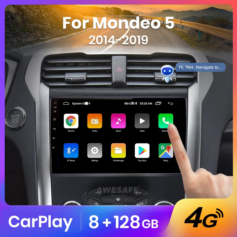AWESAFE 4 + 64 ГБ Android 10 для Ford Mondeo 5 2014-2019 автомобильное радио мультимедийный видеоплеер