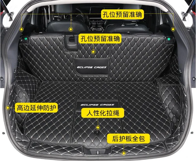 

Car styling for Mitsubishi Eclipse Cross 2018-2020 Car full surrounded PU trunk luggage mat tail box mat accessories