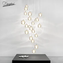 

Modern Crystal Ball Pendant Lights Light Luxury LED Pendant Lamp Living Room Restaurant Hotel Villa Stairs Hanging Light Fixture
